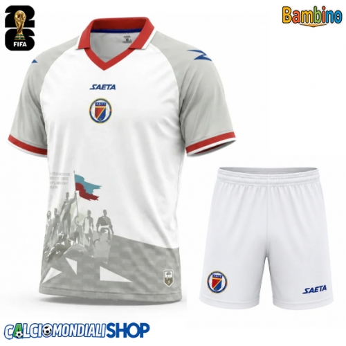 Maglie da calcio Haiti Seconda Maglia Bambino Mondiali 2026  Manica Corta + Pantaloni corti)